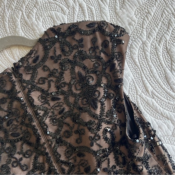 Tadashi Shoji Collection - Beaded Silk Maxi Dress - Black - Picture 9 of 13